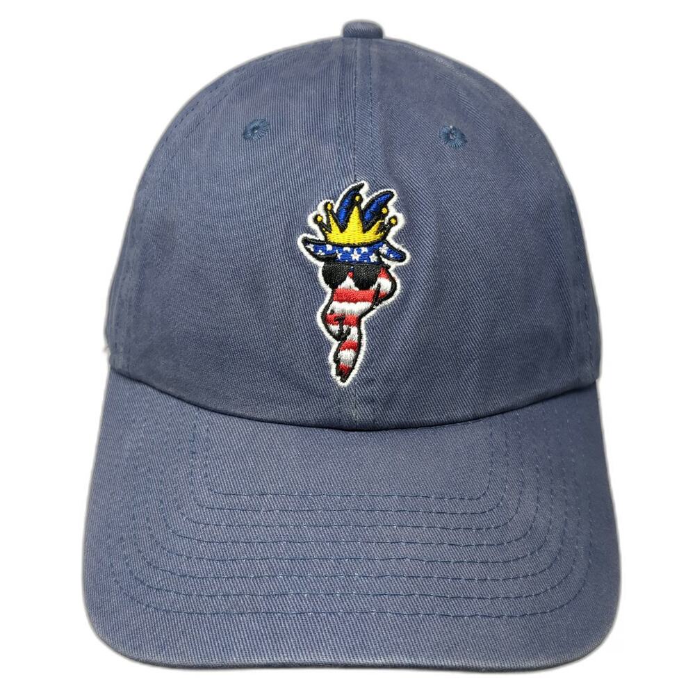 GOAT USA Baseball Cap Blue Red White One Size Slideback Cotton Mascot Logo Hat